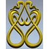 Art Nouveau Ribbon Applique - STL 3D Model for CNC Milling