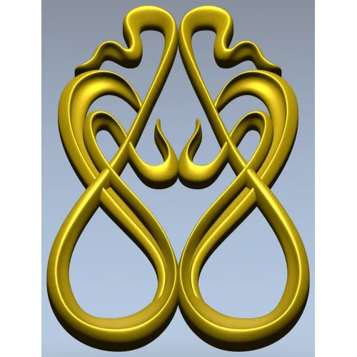Art Nouveau Ribbon Applique - STL 3D Model for CNC Milling