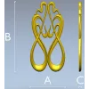 Art Nouveau Ribbon Applique - STL 3D Model for CNC Milling
