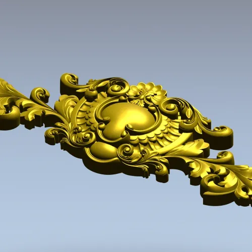 Рокайльный картуш в стиле акант - 3D модель STL для ЧПУ