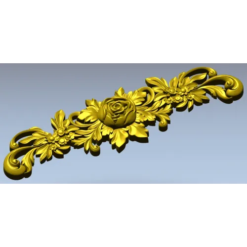 Резная аппликация с розой - 3D модель STL для ЧПУ