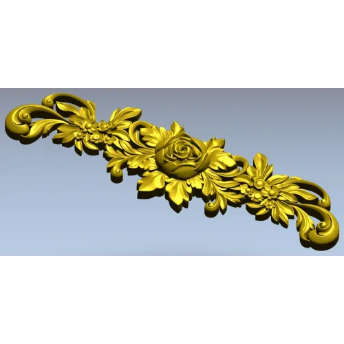Резная аппликация с розой - 3D модель STL для ЧПУ