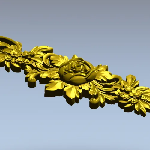 Резная аппликация с розой - 3D модель STL для ЧПУ