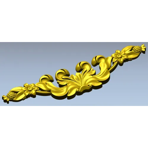 Пальметта с цветами - декоративная накладка для ЧПУ (STL)
