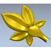 Five-Leaf Floral Applique STL for CNC Carving