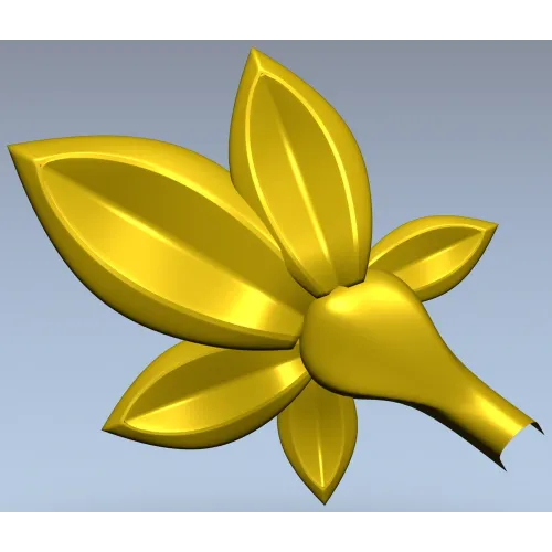 Five-Leaf Floral Applique STL for CNC Carving