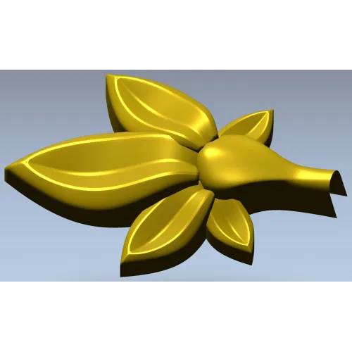 Five-Leaf Floral Applique STL for CNC Carving