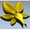 Five-Leaf Floral Applique STL for CNC Carving