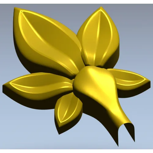 Five-Leaf Floral Applique STL for CNC Carving