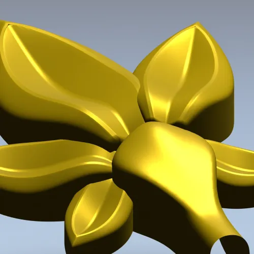 Five-Leaf Floral Applique STL for CNC Carving