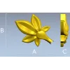 Five-Leaf Floral Applique STL for CNC Carving