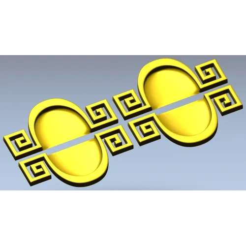 Meander Oval Pair - decorative STL 3D model for CNC