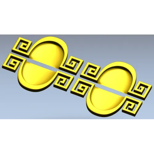 Meander Oval Pair - decorative STL 3D model for CNC
