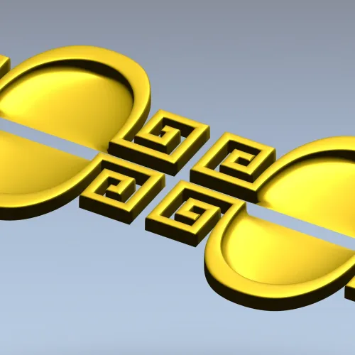 Meander Oval Pair - decorative STL 3D model for CNC