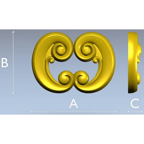 Парные классические завитки - 3D модель STL для ЧПУ
