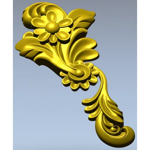 3D модель STL - вертикальный цветочный орнамент для ЧПУ