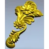 3D модель STL - вертикальный цветочный орнамент для ЧПУ