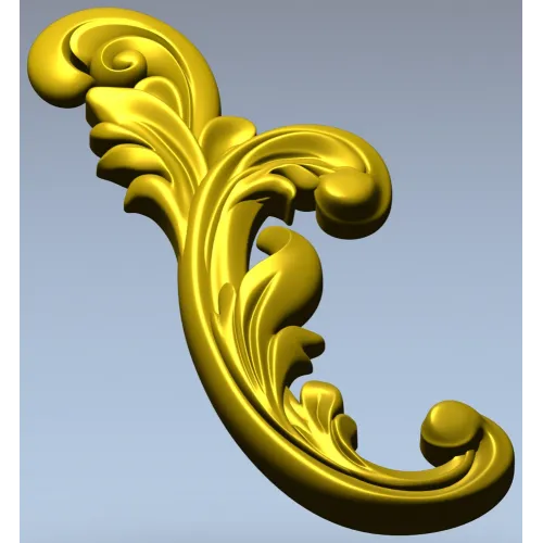 Acanthus Scroll STL 3D model for CNC carving