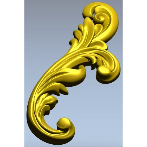 Acanthus Scroll STL 3D model for CNC carving