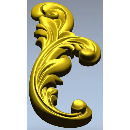 Acanthus Scroll STL 3D model for CNC carving
