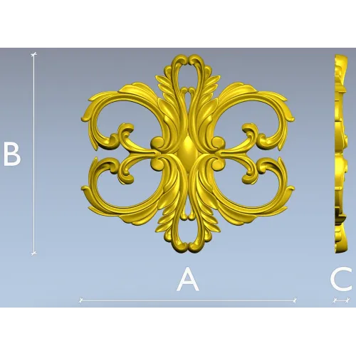 Aurelia Cartouche - ornate acanthus cartouche STL for CNC