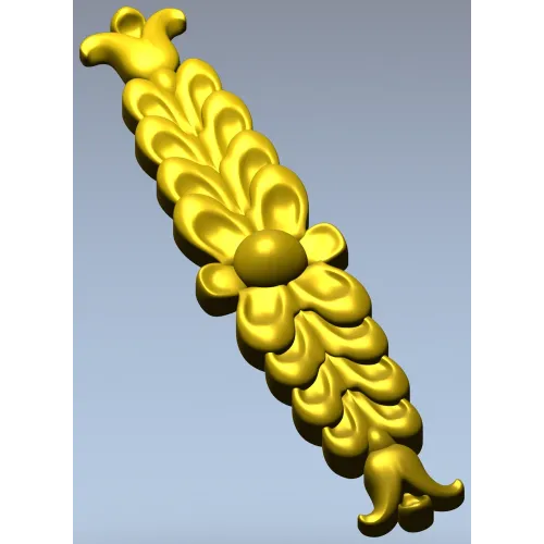 Вертикальная растительная накладка в формате STL - 3D модель для ЧПУ