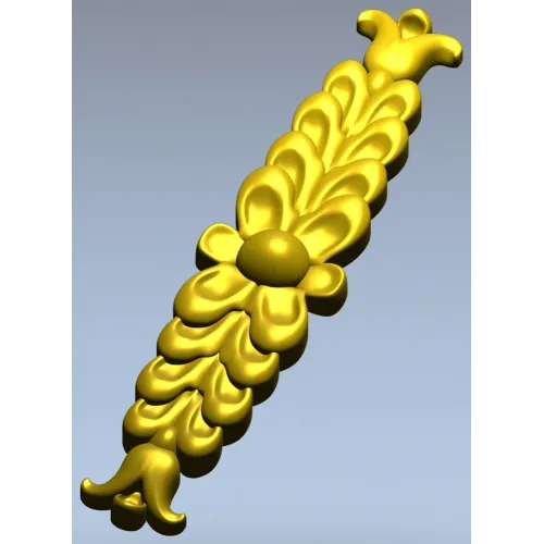 Вертикальная растительная накладка в формате STL - 3D модель для ЧПУ