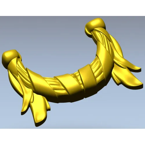 Laurel Ribbon Swag - high-detail STL 3D model for CNC
