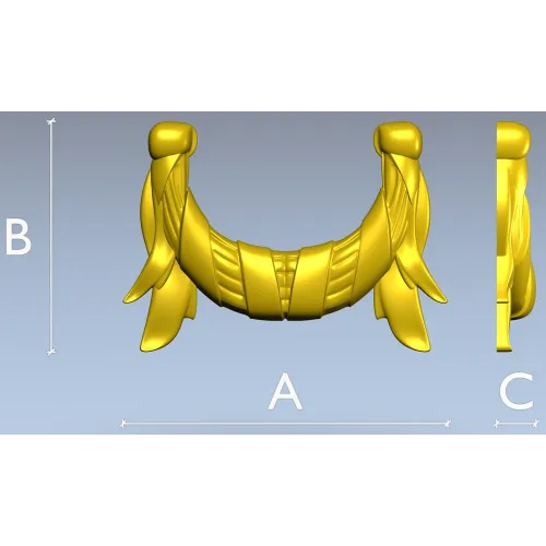 Laurel Ribbon Swag - high-detail STL 3D model for CNC