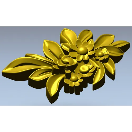 High-relief Floral Applique STL for CNC Milling