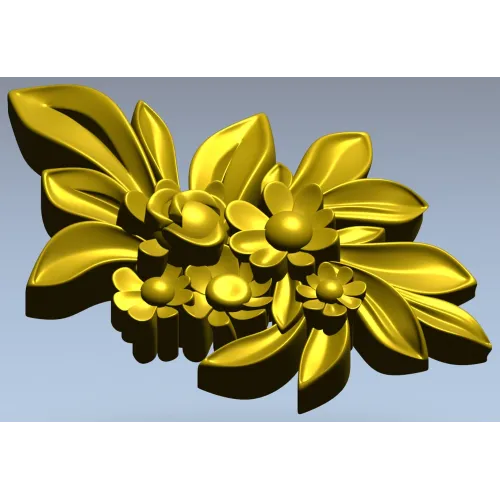 High-relief Floral Applique STL for CNC Milling