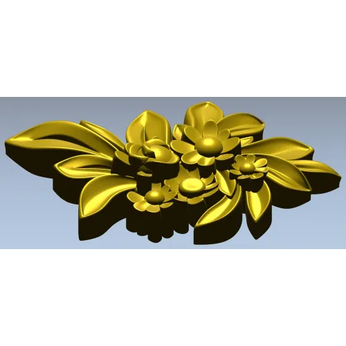 High-relief Floral Applique STL for CNC Milling