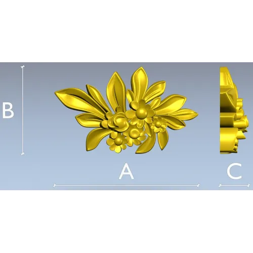 High-relief Floral Applique STL for CNC Milling