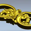 Дуэтный цветочный картуш - 3D модель STL для ЧПУ