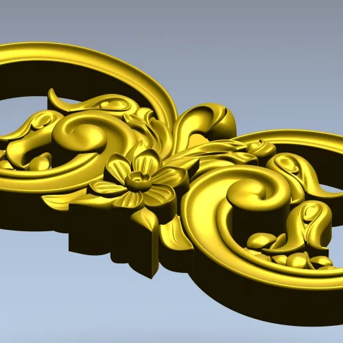 Дуэтный цветочный картуш - 3D модель STL для ЧПУ