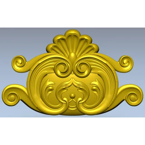 Rococo Shell Cartouche STL for CNC