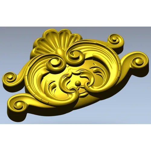 Rococo Shell Cartouche STL for CNC