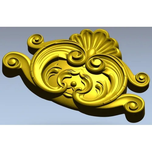 Rococo Shell Cartouche STL for CNC