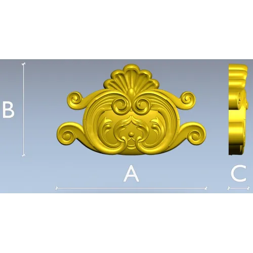 Rococo Shell Cartouche STL for CNC