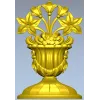 Резной вазон с цветочной композицией - STL для ЧПУ