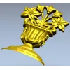 Резной вазон с цветочной композицией - STL для ЧПУ