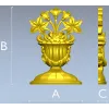 Резной вазон с цветочной композицией - STL для ЧПУ