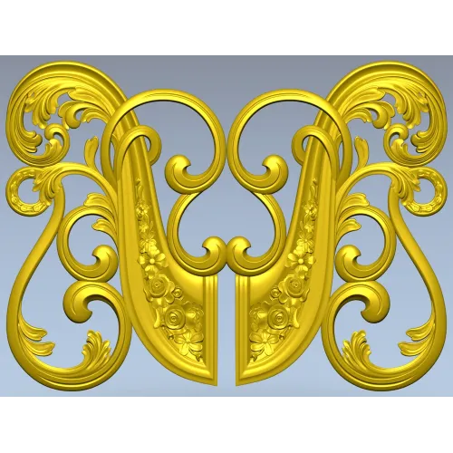 Rococo Floral Cartouche 3D model STL for CNC