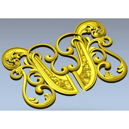 Rococo Floral Cartouche 3D model STL for CNC