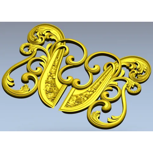 Rococo Floral Cartouche 3D model STL for CNC