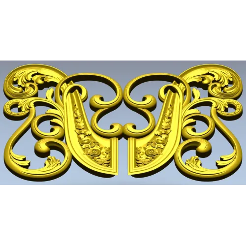 Rococo Floral Cartouche 3D model STL for CNC