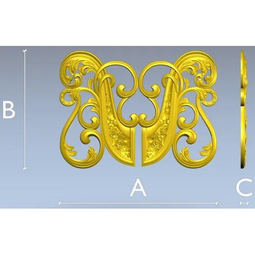 Rococo Floral Cartouche 3D model STL for CNC