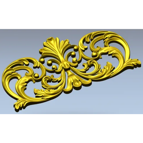 Royal Acanthus Cartouche - STL 3D model for CNC
