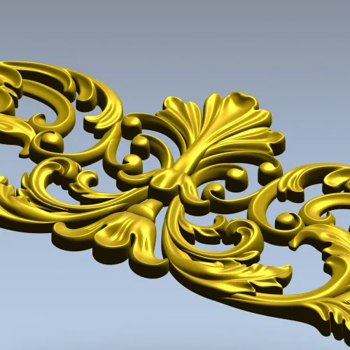 Royal Acanthus Cartouche - STL 3D model for CNC