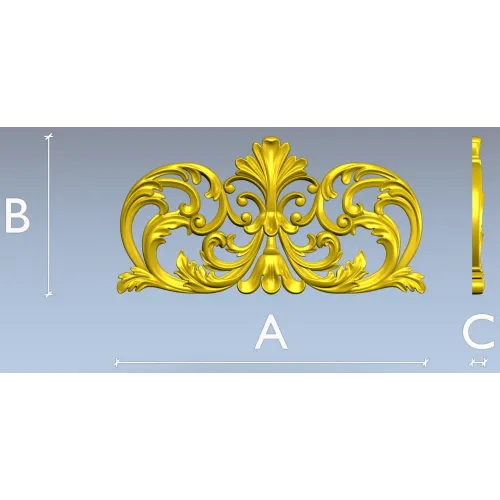 Royal Acanthus Cartouche - STL 3D model for CNC